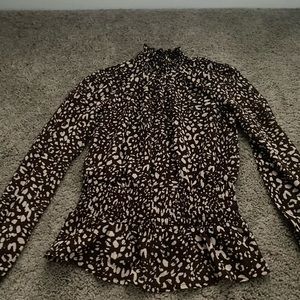 brown and tan leopard long sleeve top